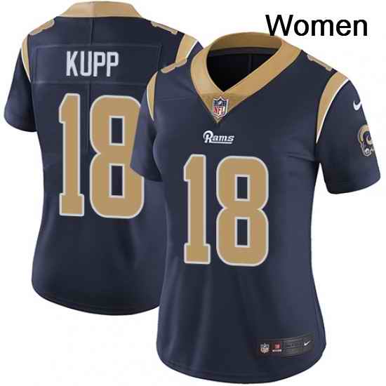 Womens Nike Los Angeles Rams 18 Cooper Kupp Elite Navy Blue Team Color NFL Jersey